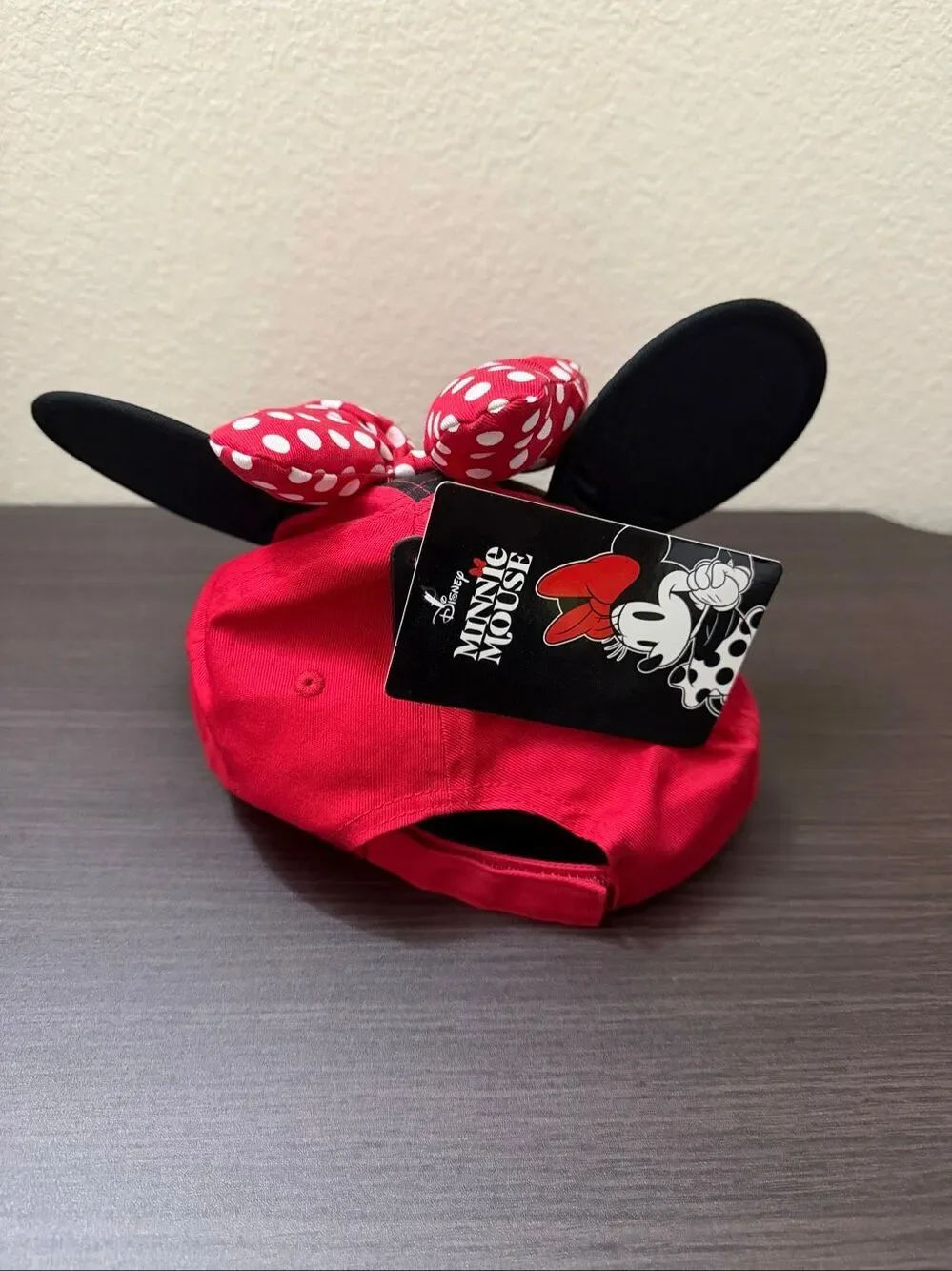 Disney Minnie Mouse Polka Dot Bow Ears Cap Hat